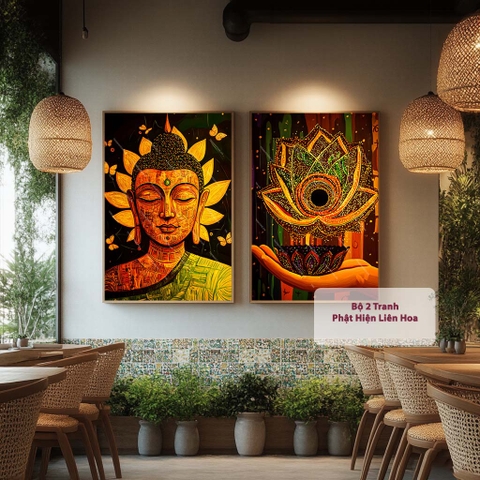 Bộ 2 Tranh Phật Hiện Liên Hoa | PG106