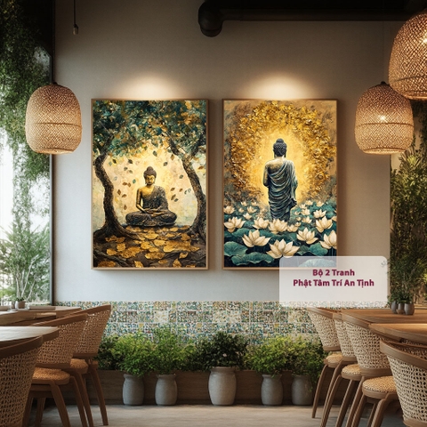 Bộ 2 Tranh Phật Tâm Trí An Tịnh | PG105