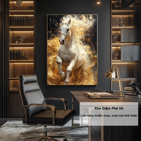 Tranh Phong Thủy Tuổi Ngọ - Kim Diện Phá Vũ | TN08