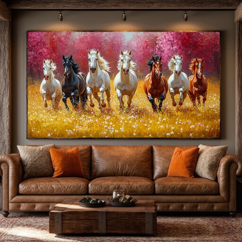 Tranh 7 Con Ngựa - Thất Mã Đào Lâm | TN23