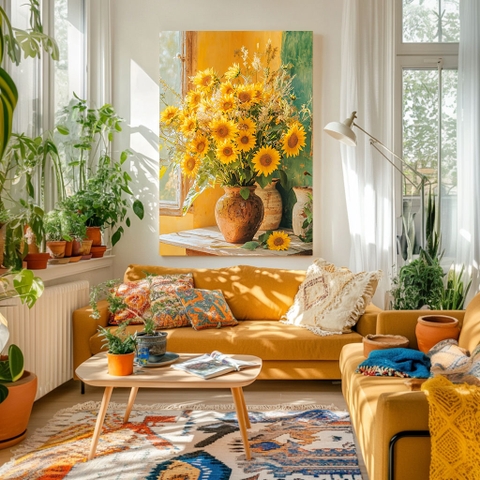 Tranh Bình Hoa Hướng Dương Mùa Hạ | HHD20