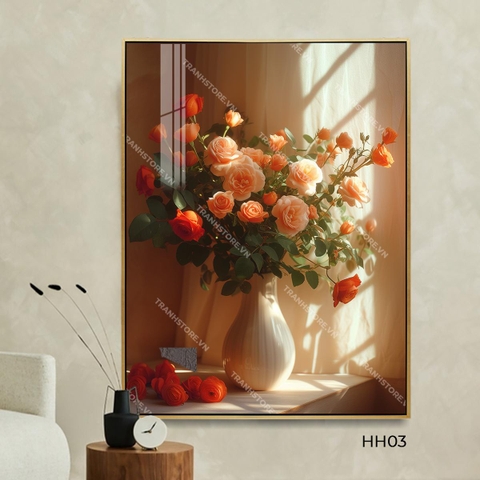 Tranh Bình Hồng Cam Hứng Nắng Qua Khe Cửa | HH03