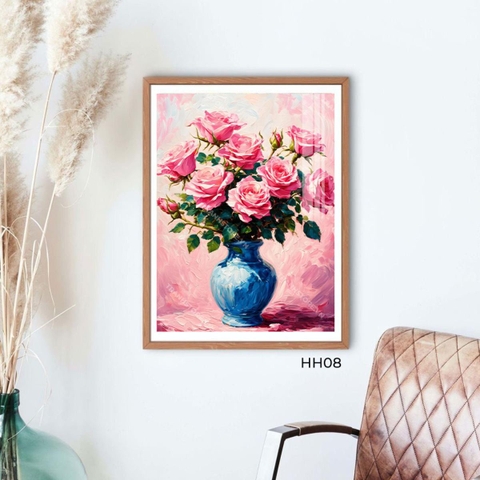 Tranh Bình Hồng Thắm Sắc | HH08