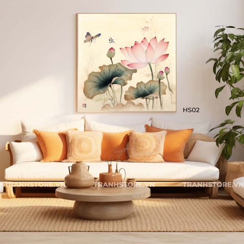 Tranh Chuồn Chuồn Ngó Sen | HS02