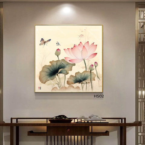 Tranh Chuồn Chuồn Ngó Sen | HS02