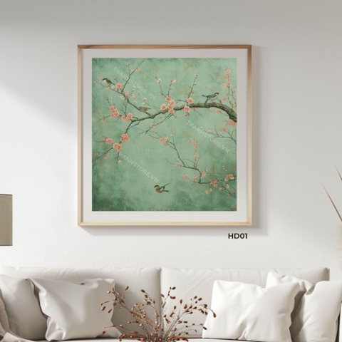 Tranh Điệu Vũ Trên Cành Đào | HD01