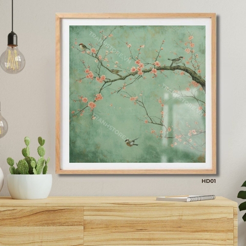 Tranh Điệu Vũ Trên Cành Đào | HD01