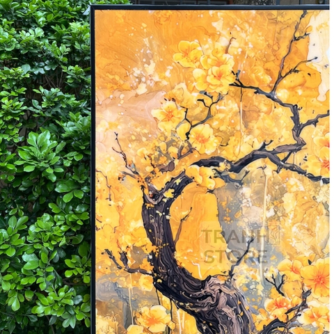 Tranh Độc Điểu Thưởng Mai | HM12