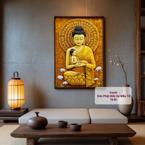 Tranh Đức Phật Bổn Sư Mẫu Tử Từ Bi | PG86
