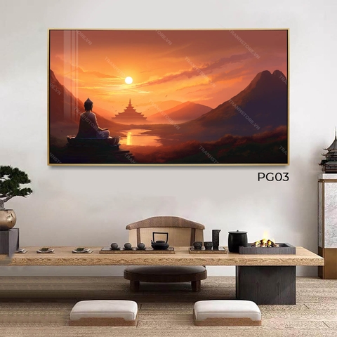 Tranh Đức Phật Dưới Hoàng Hôn Vời Vợi | PG03