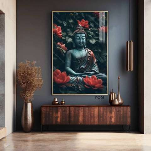 Tranh Đức Phật Thiền Giữa Liên Hoa | PG01