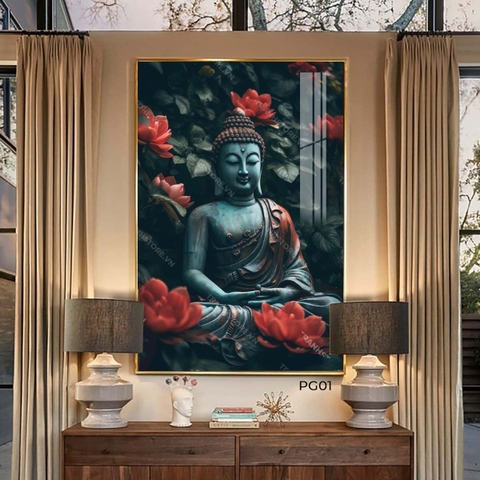 Tranh Đức Phật Thiền Giữa Liên Hoa | PG01