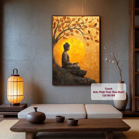 Tranh Đức Phật Tĩnh Tâm Dưới Cội Bồ Đề | PG92