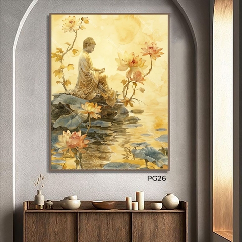 Tranh Đức Phật Tọa Giữa Hồ Sen | PG26