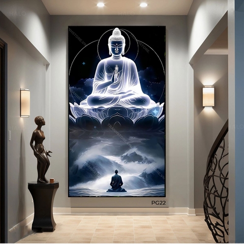 Tranh Đức Phật Từ Bi Vô Úy Thủ Ấn | PG22