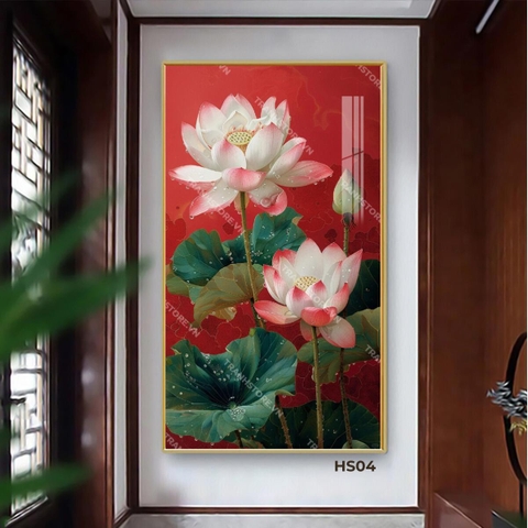 Tranh Giọt Sương Trên Cánh Sen Hồng | HS04