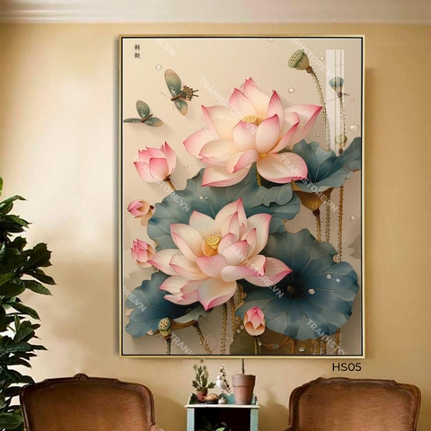 Tranh Hồ Điệp Liên Hoa | HS05