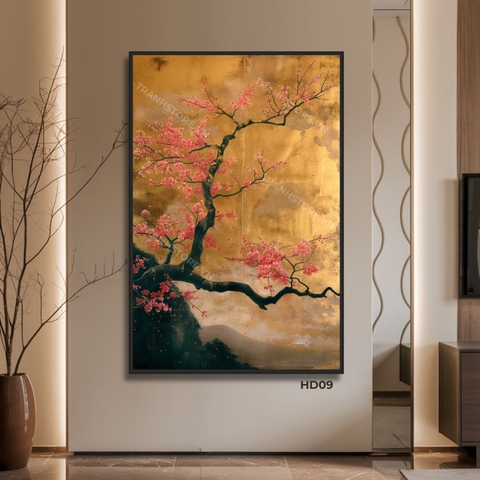 Tranh Hoa Đào Hoàng Kim | HD09