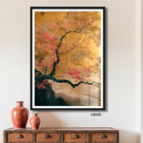 Tranh Hoa Đào Hoàng Kim | HD09