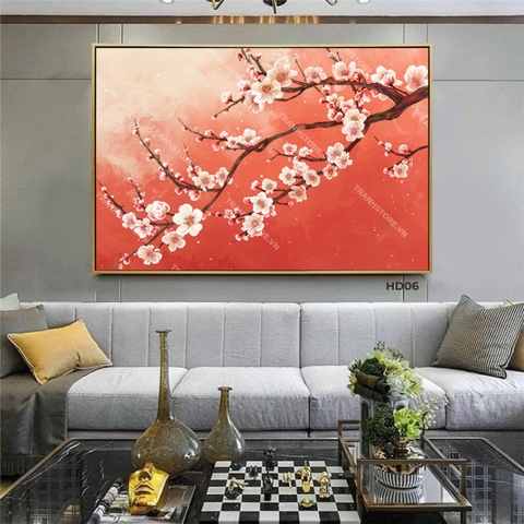 Tranh Hoa Đào Hương Xuân Rực Rỡ | HD06
