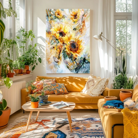 Tranh Hoa Hướng Dương Giai Điệu Ánh Sáng | HHD22