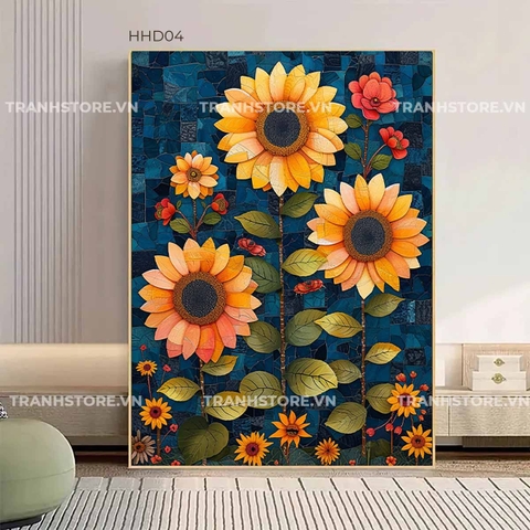 Tranh Hoa Hướng Dương Khảm Mosaic | HHD04