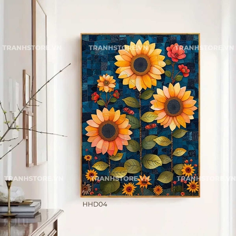 Tranh Hoa Hướng Dương Khảm Mosaic | HHD04
