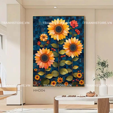 Tranh Hoa Hướng Dương Khảm Mosaic | HHD04