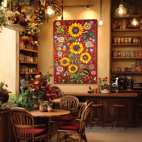 Tranh Hoa Hướng Dương Lễ Hội Dân Gian | HHD18