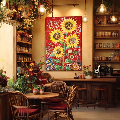 Tranh Hoa Hướng Dương Mùa Vàng Rực Rỡ | HHD26