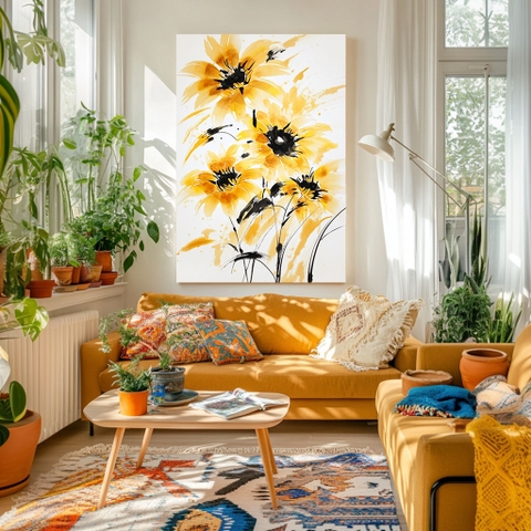 Tranh Hoa Hướng Dương Nét Phóng Khoáng | HHD27