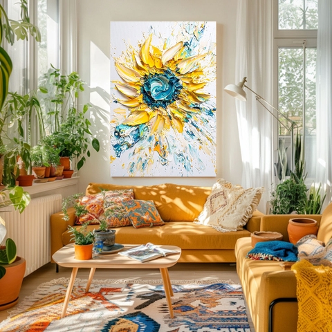 Tranh Hoa Hướng Dương Vũ Điệu Sắc Màu | HHD23