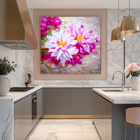 Tranh Hoa Mẫu Đơn Hồng Thắm | HMD26