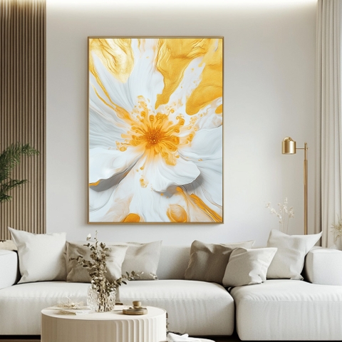 Tranh Hoa Mẫu Đơn Kim Nhụy Lạc Tuyết | HMD13