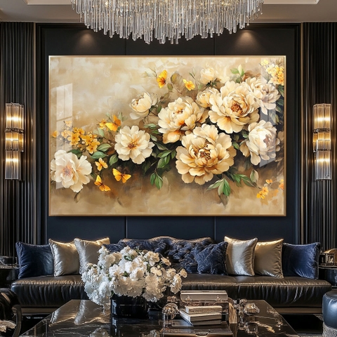 Tranh Hoa Mẫu Đơn 10 Bông - Hoàng Phúc Cát Tường | HMD18