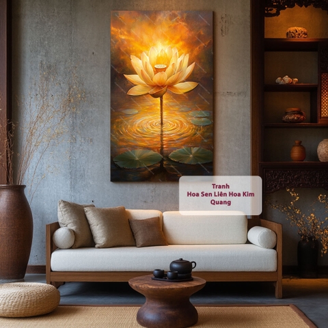 Tranh Hoa Sen Liên Hoa Kim Quang | HS30