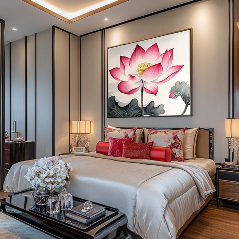 Tranh Hoa Sen Thanh Khiết - Thanh Liên | HS21