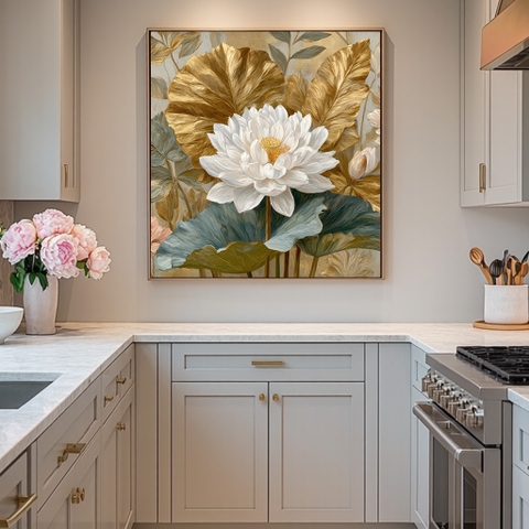 Tranh Sen Trắng Quý Phái | HS35