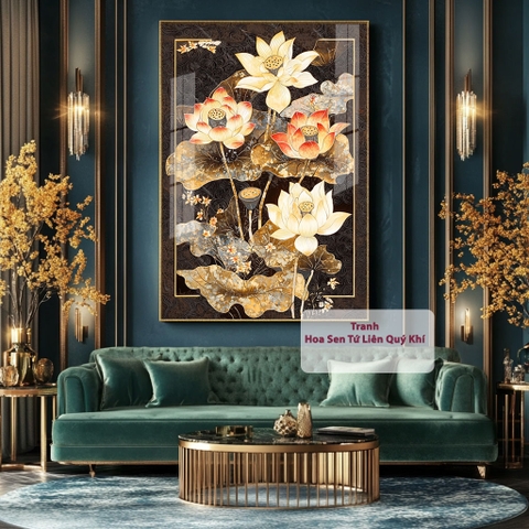 Tranh Hoa Sen Tứ Liên Quý Khí | HS31
