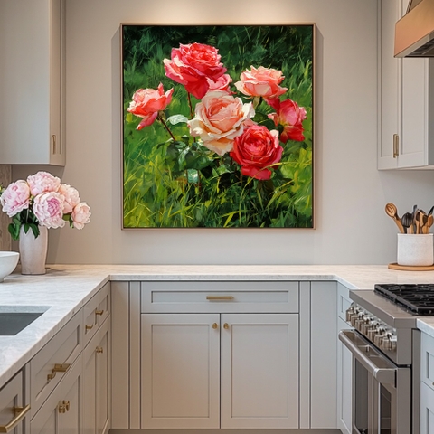 Tranh Khóm Hoa Hồng Rực Rỡ | HH11