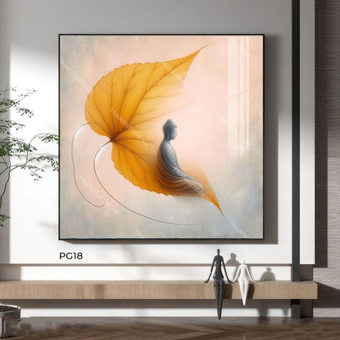 Tranh Lá Bồ Đề Phật Toạ | PG18