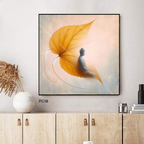 Tranh Lá Bồ Đề Phật Toạ | PG18