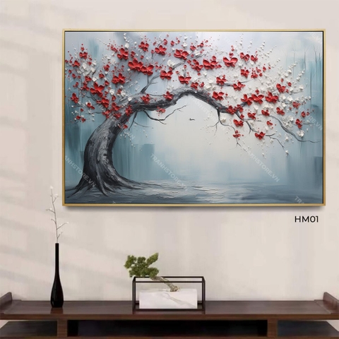Tranh Mai Đỏ Đầu Đông | HM01