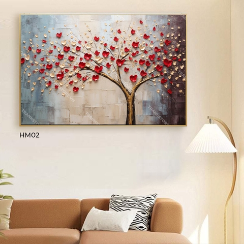 Tranh Mai Đỏ Khoe Sắc Đón Xuân | HM02