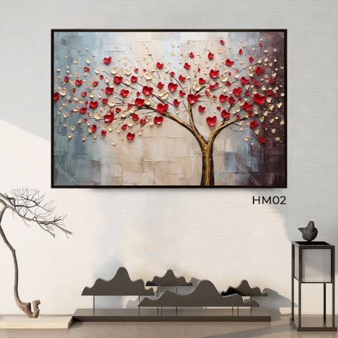 Tranh Mai Đỏ Khoe Sắc Đón Xuân | HM02