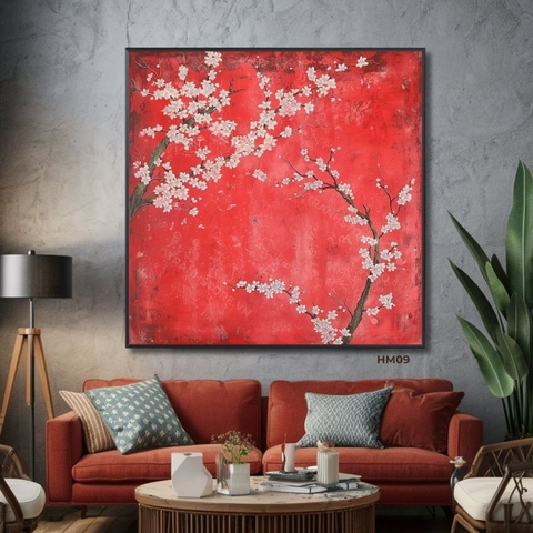 Tranh Mai Lửa Hồng Tuyết Trắng | HM09