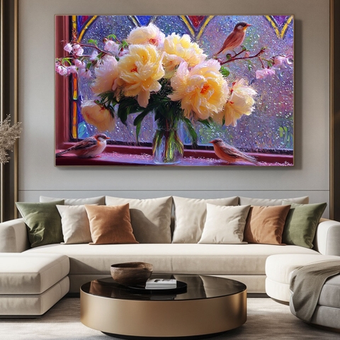 Tranh Hoa Mẫu Đơn Đón Xuân | HMD37