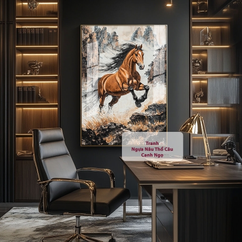 Tranh Ngựa Nâu Thổ Câu Canh Ngọ | TN12