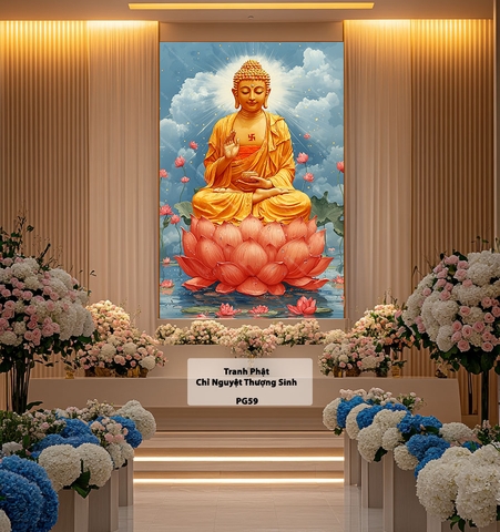 Tranh Phật Chỉ Nguyệt Thượng Sinh | PG59