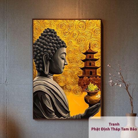 Tranh Phật Định Tháp Tam Bảo | PG93